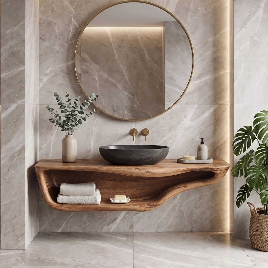 Handcrafted Live Edge Vanity For Custom Bathrooms