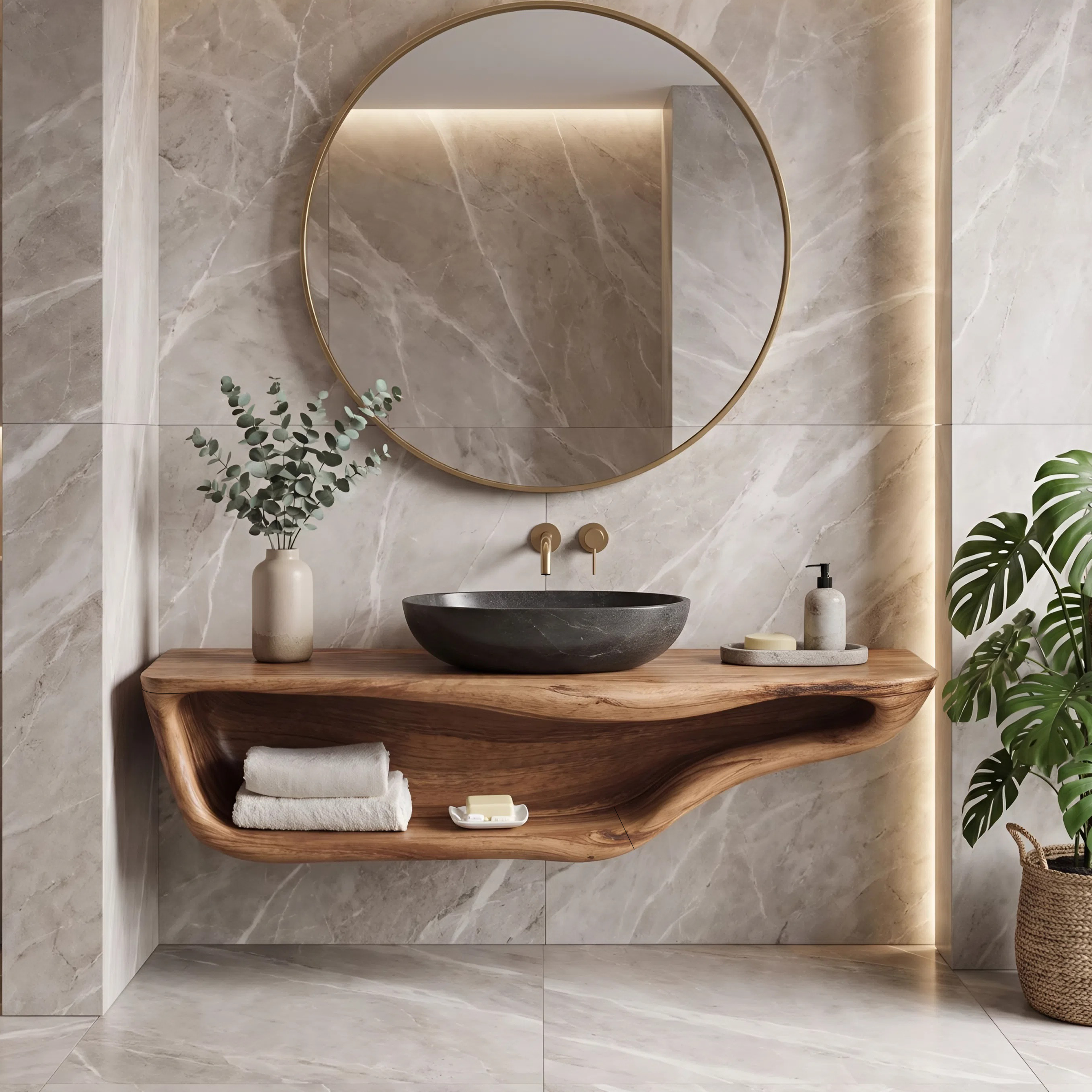 Handcrafted Live Edge Vanity For Custom Bathrooms