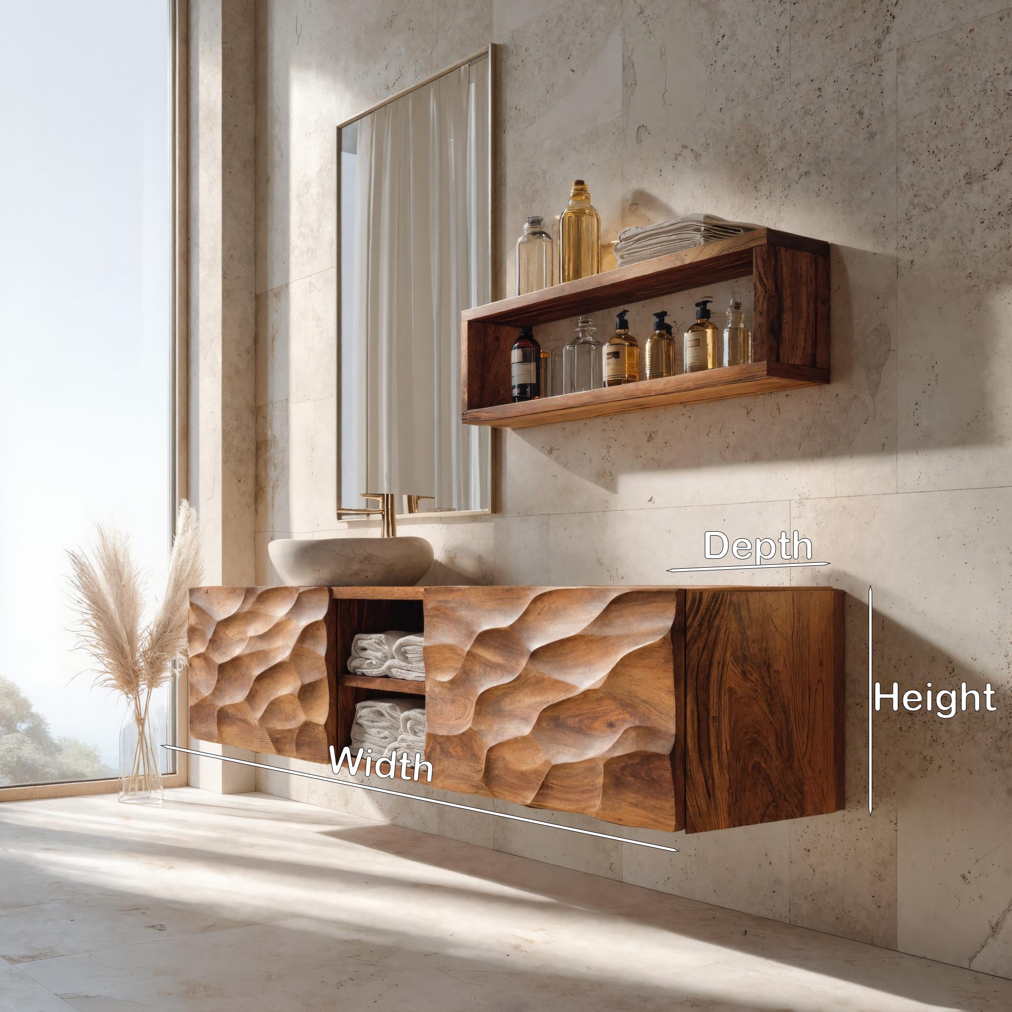 Sculptural Wall Mounted Bathroom Vanity For Bathroom Space