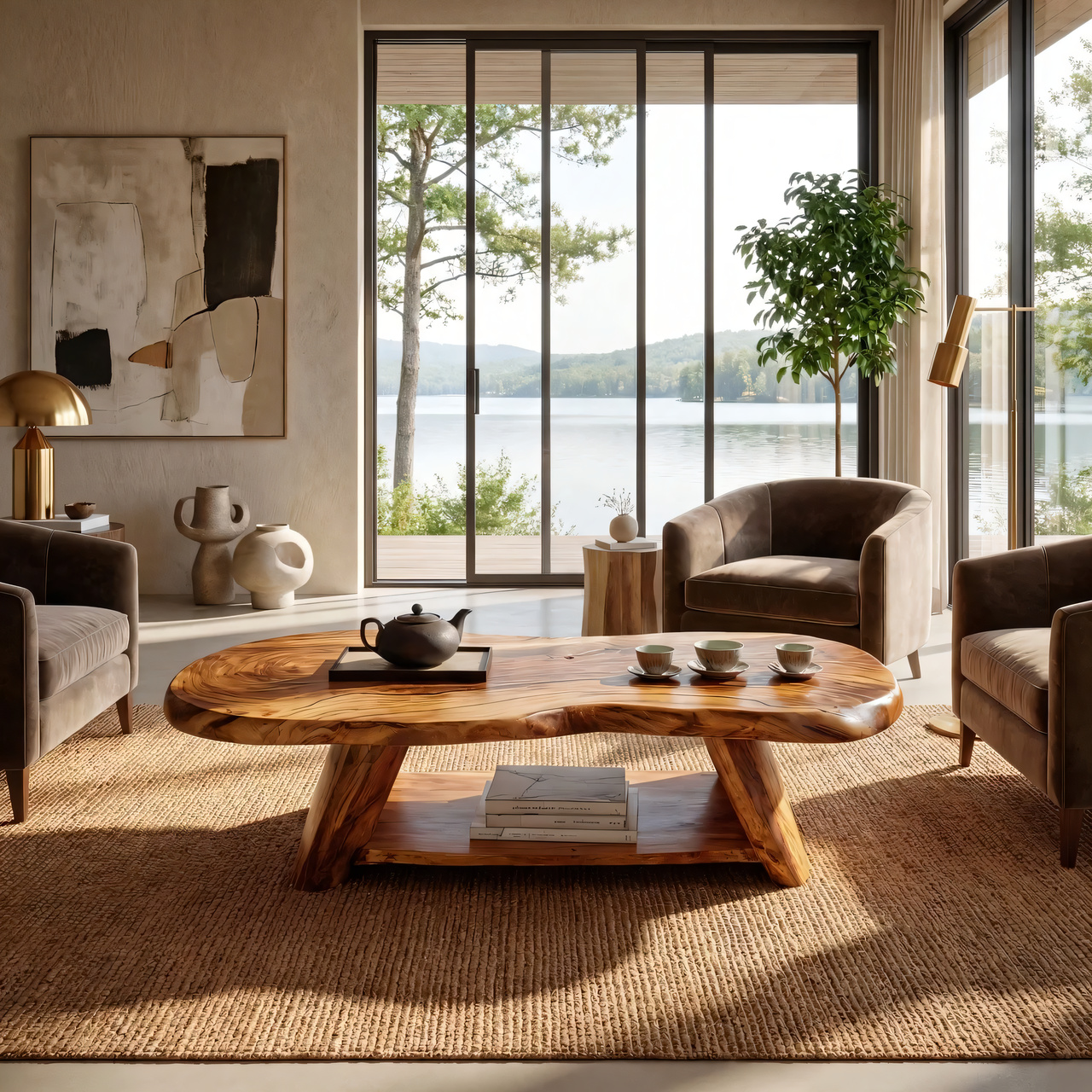 Modern Solid Wood Coffee Table For Living Roomdecor And Interior Design