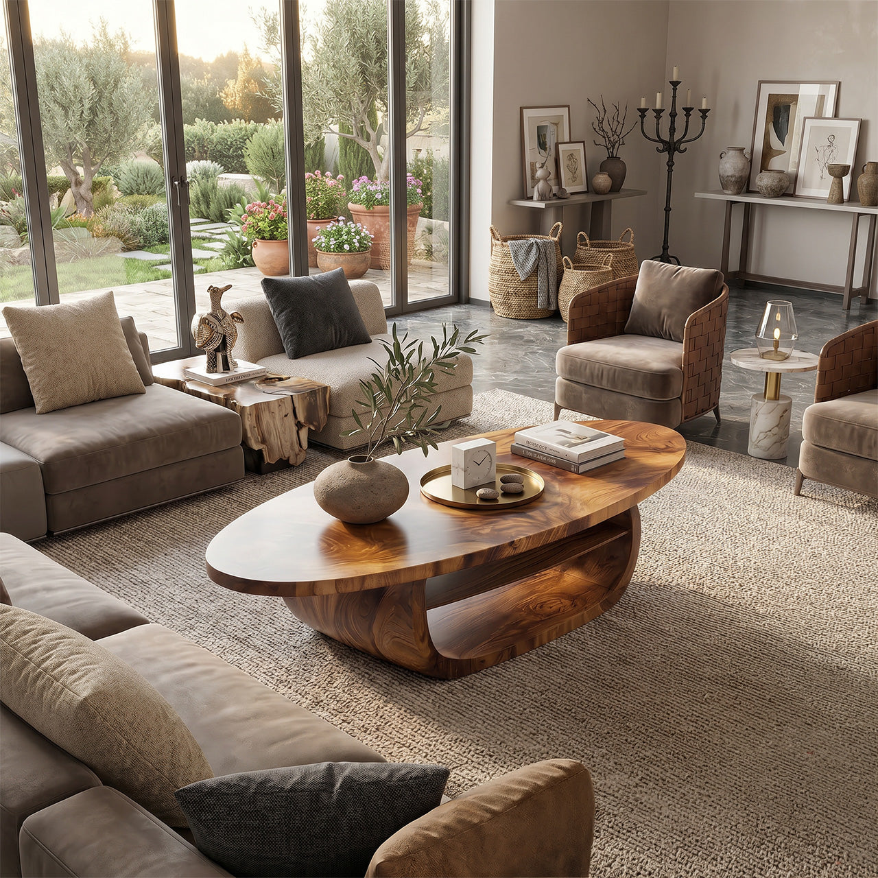 Modern Solid Wood Low Coffee Table For Living Room Furniture Decor