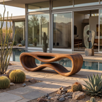 Contemporary Sculptural Outdoor Bench For Patio Or Garden Decor
