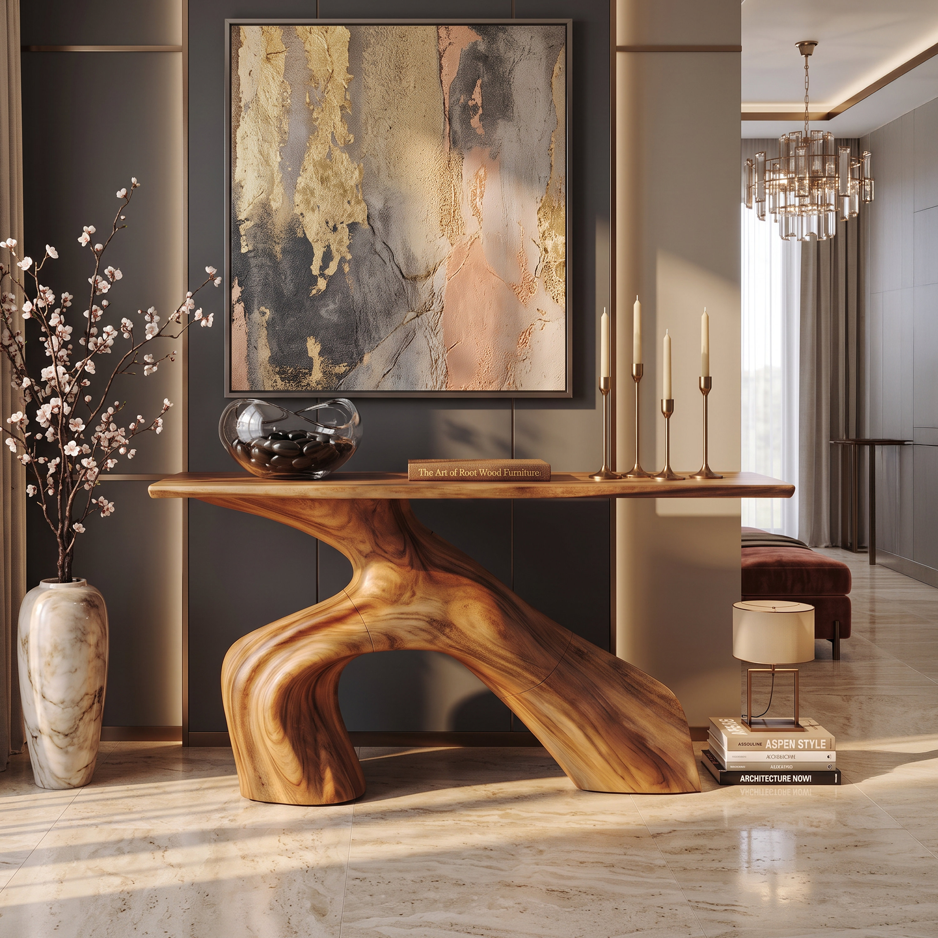 Farmhouse Live Edge Console Table Entryway Decor