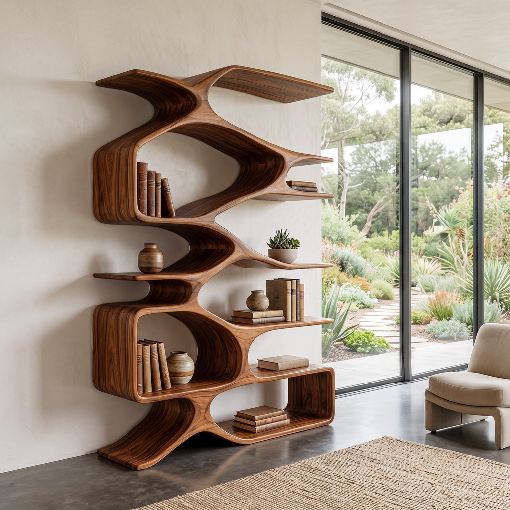 Organic Sculptural Bookshelf For Living Decor