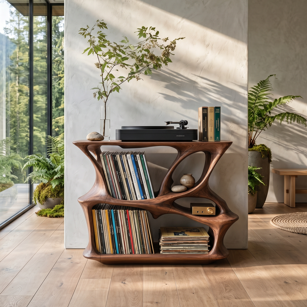 Mid Century Record Stand Vinyl Storage Solution