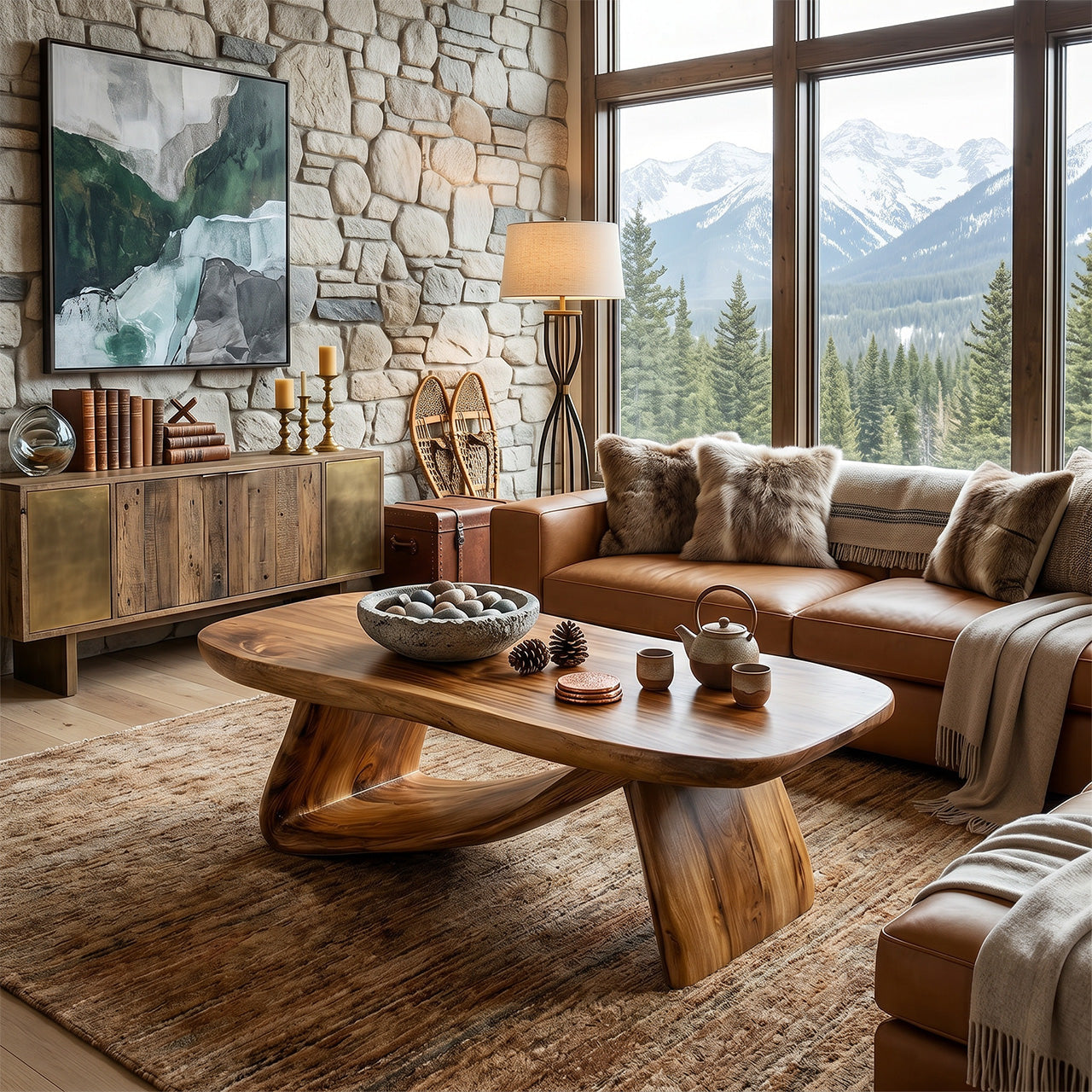 Modern Wooden Live Edge Coffee Table For Furniture Decor And Home Style