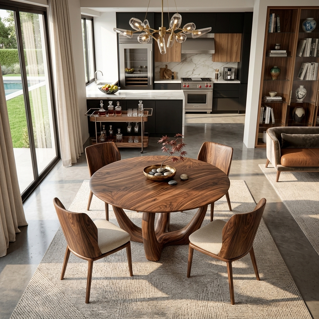 Elegant Round Dining Table For Minimalist Modern Interior
