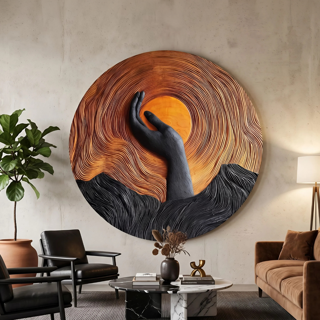 Handcrafted Solid Wood 3D Sculpture For Stylish Wall Decor