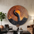 Handcrafted Solid Wood 3D Sculpture For Stylish Wall Decor