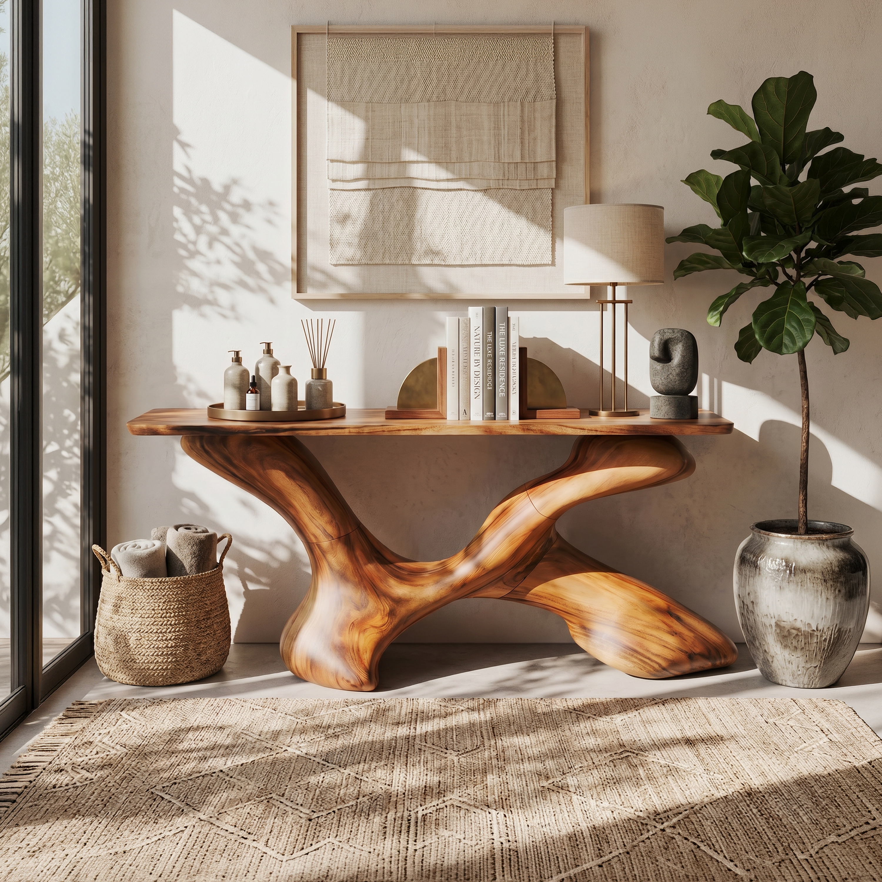 Mid Century Foyer Table For Living Room