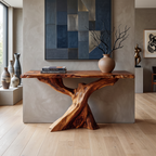 Modern Live Edge Console Table Organic Wood Furniture For Living Room