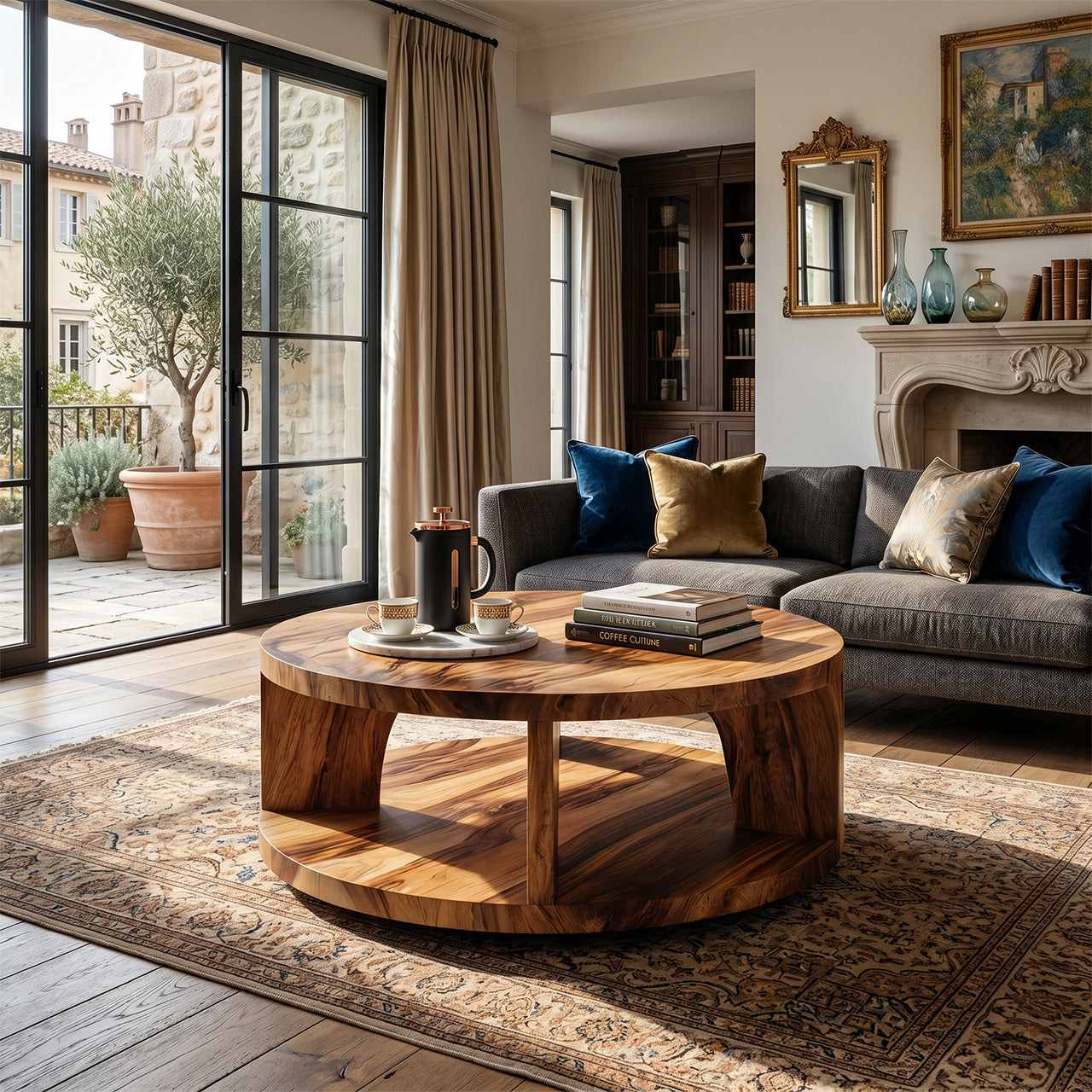 Farmhouse Wooden Live Edge Coffee Table For Living Room Entryway Design