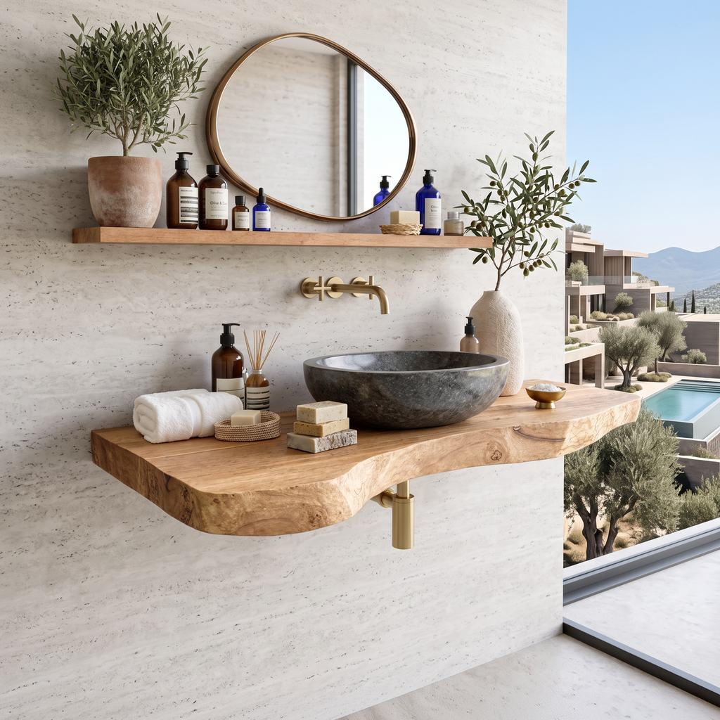 Rustic Live Edge Vanity For Modern Bathroom Designs