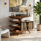 Modern Wooden Record Stand For Bedroom Interior Design Style