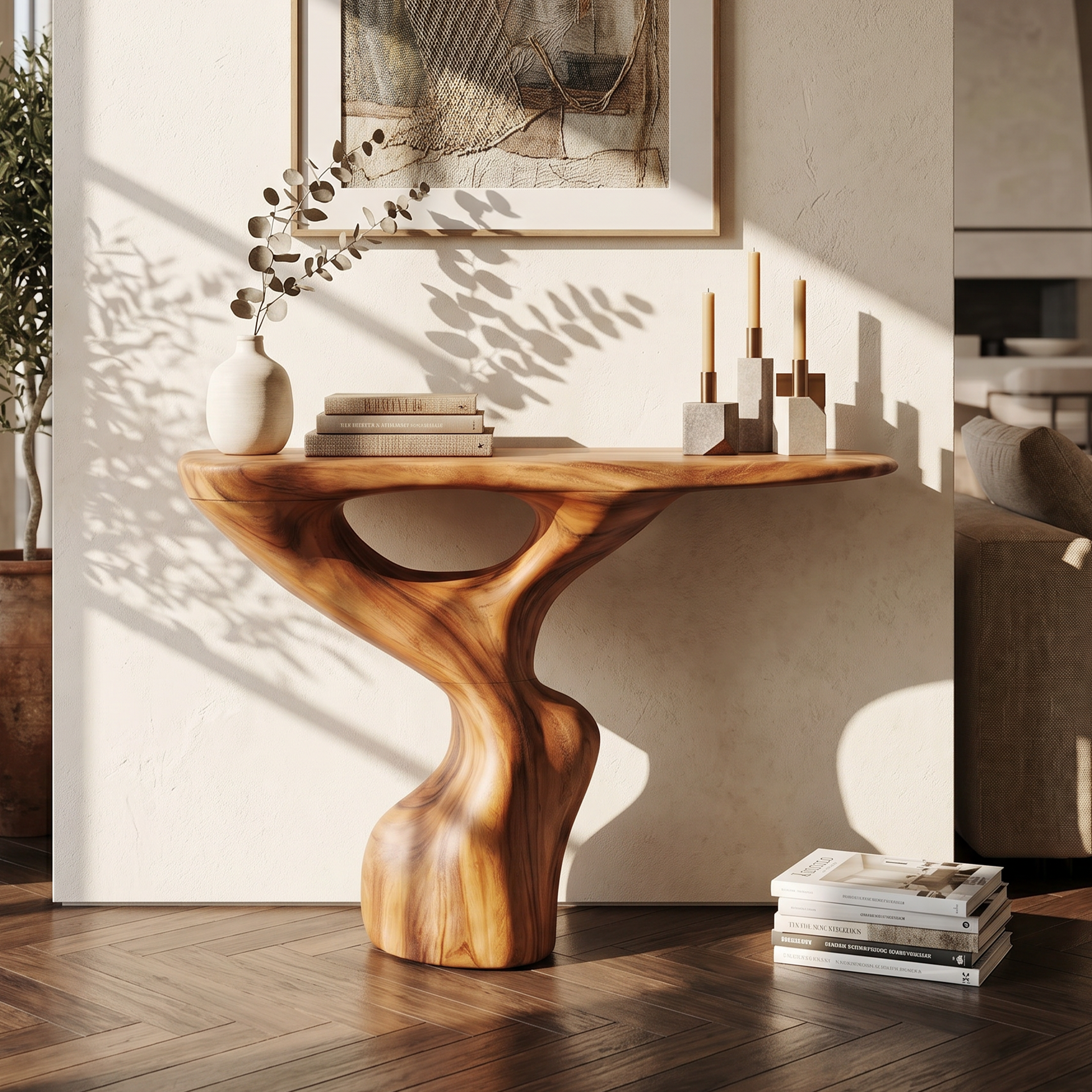 Rustic Accent Table Entryway Design