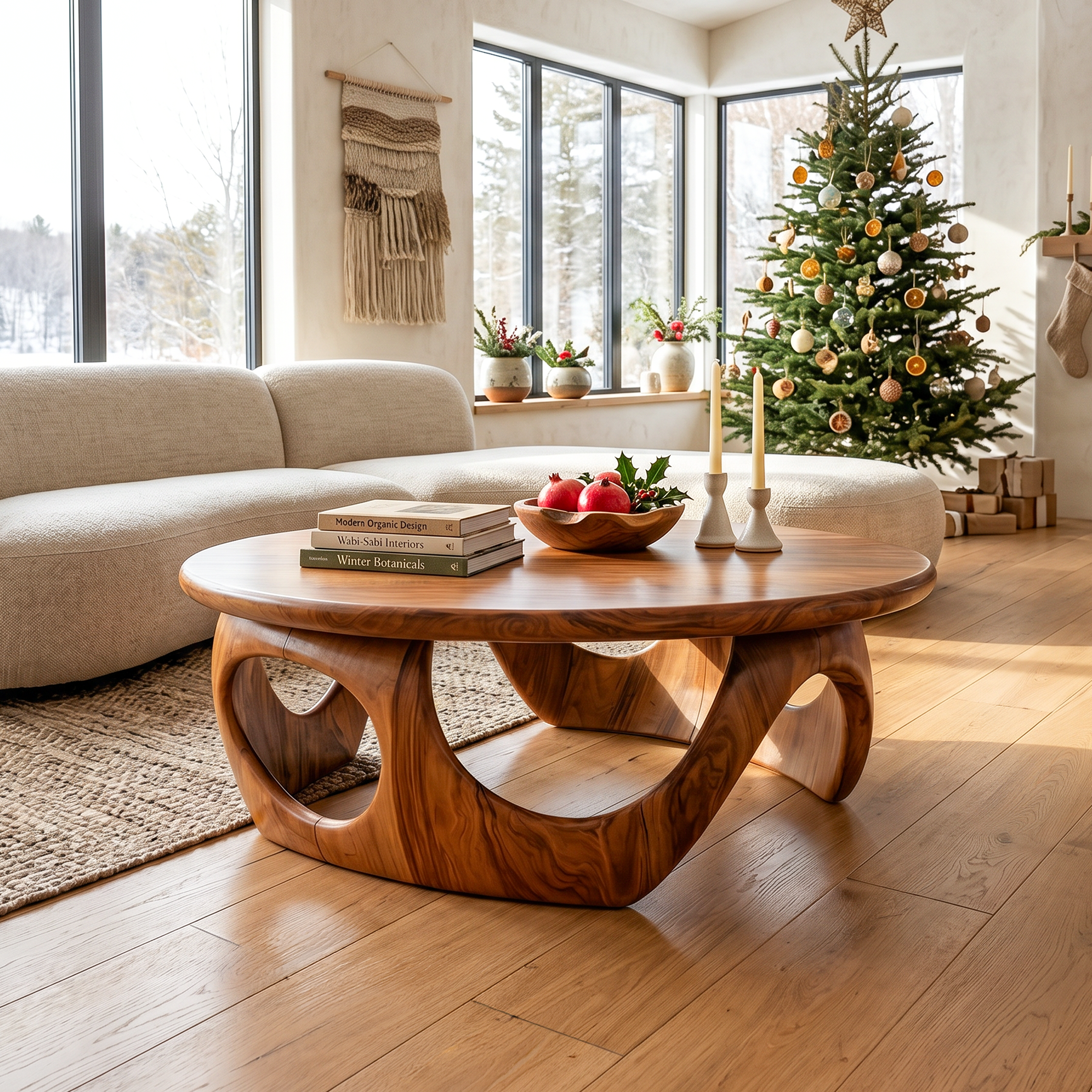 Handcrafted Wooden Coffee Table For Living Room Christmas Style