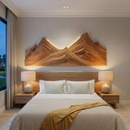 Rustic Mountain Wall Art Triptych Carving For Bedroom And Living Room