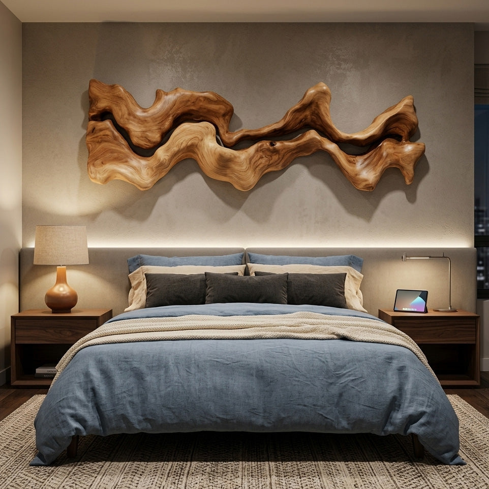Organic Carved Wall Art Sculpture For Living Room