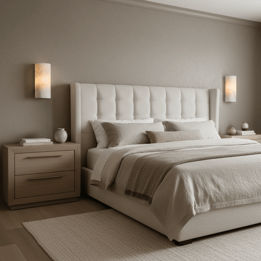 Auris marble wall sconce with glowing natural stone shade