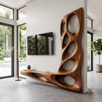 Modern Sculptural TV Wall Console For Living Room Decor