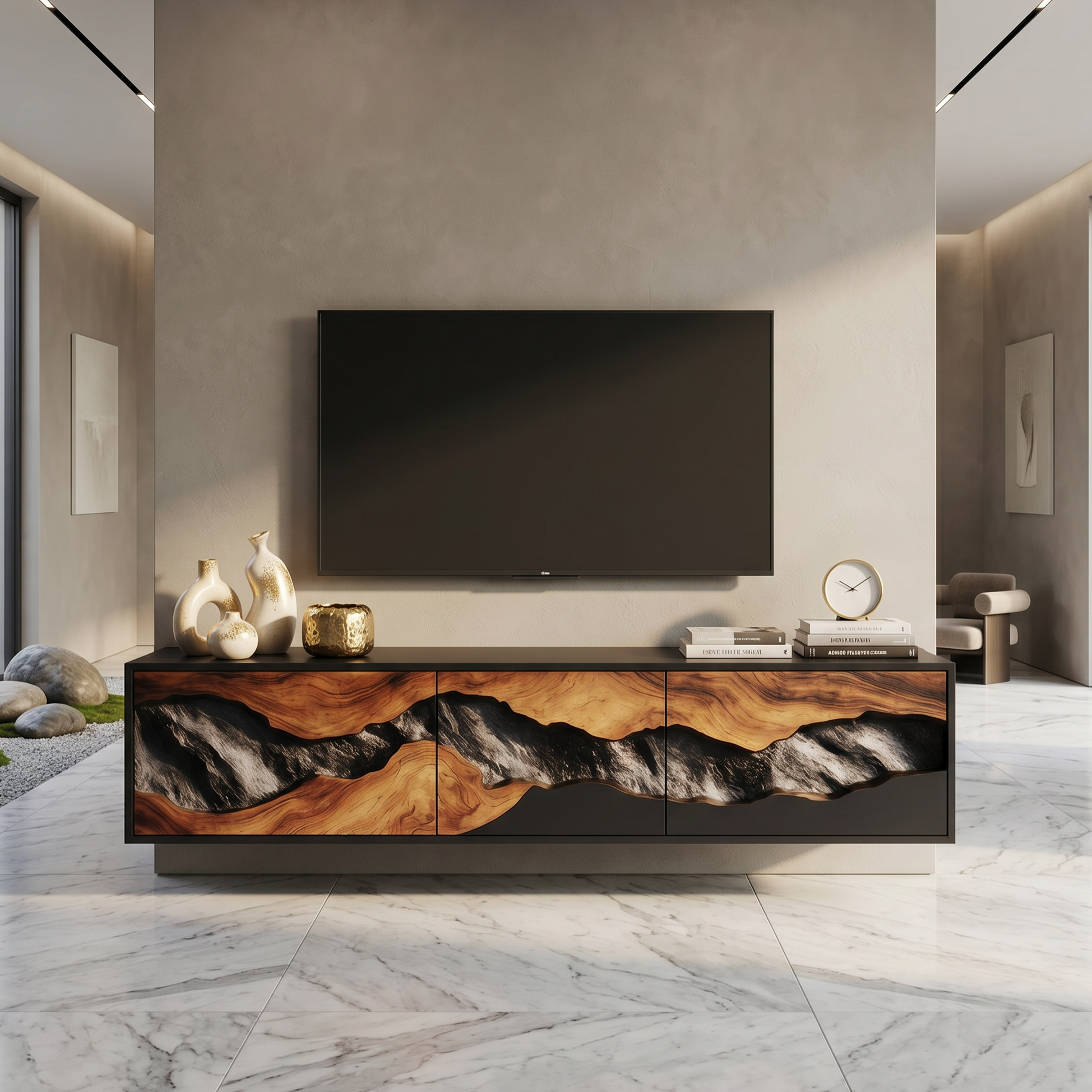 Handcrafted TV Console For Cozy Living Space