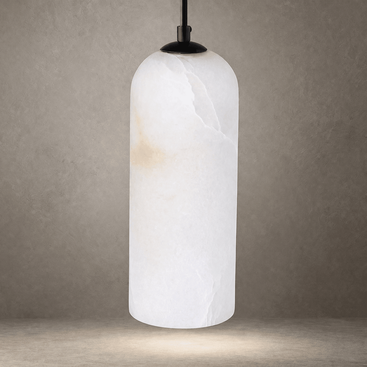 Detail of natural marble veining on the Mirasol sconce