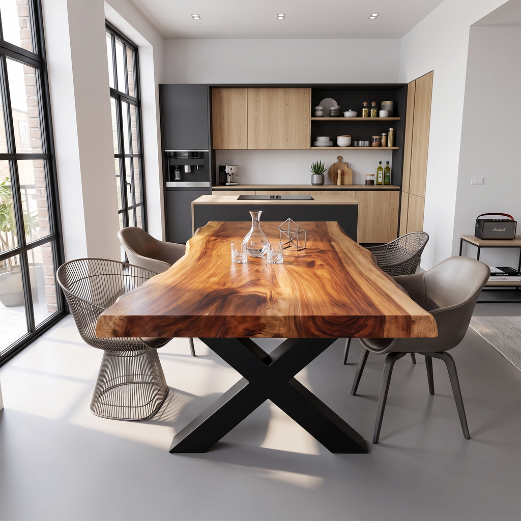 Kitchen Decor Handcrafted Live Edge Dining Table Premium