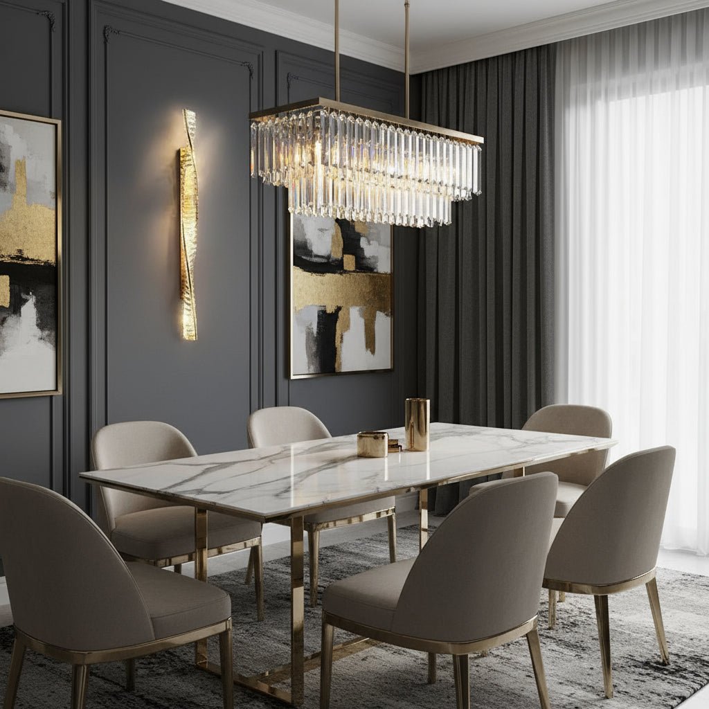 Gio 39-inch vertical crystal sconce with 3-color LED illuminated