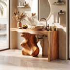 Mid Century Vanity For Organic Bathroom Interiors
