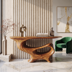 Mid Century Wooden Console Table For Living Room