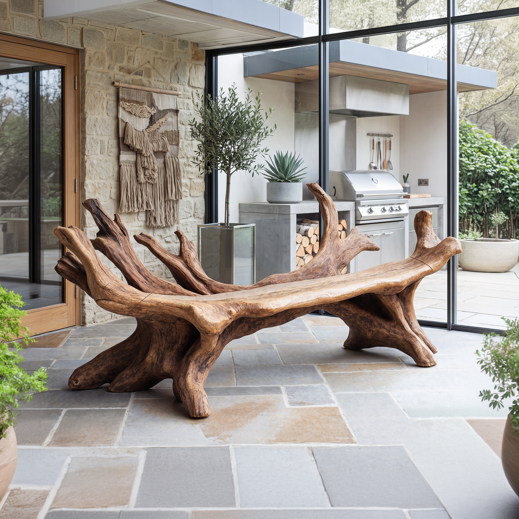 Handcrafted Live Edge Bench For Entryway Design