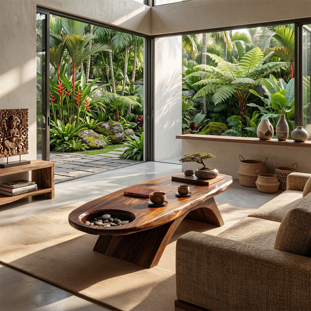 Modern Handcrafted Solid Wood Coffee Table For Living Room Interior