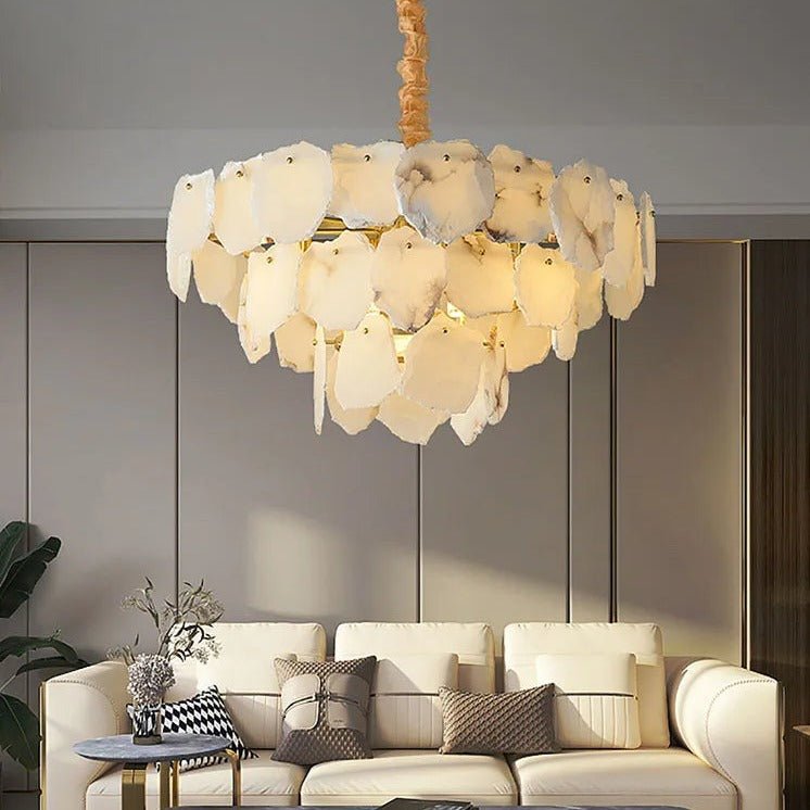 buyNorham Modern Marble Tiered Slice Chandelier - Morsale