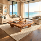 Handcrafted Live Edge Solid Wood Coffee Table For Living Room