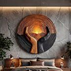Handcrafted Wooden Wall Art Sculpture For Living Room Furniture