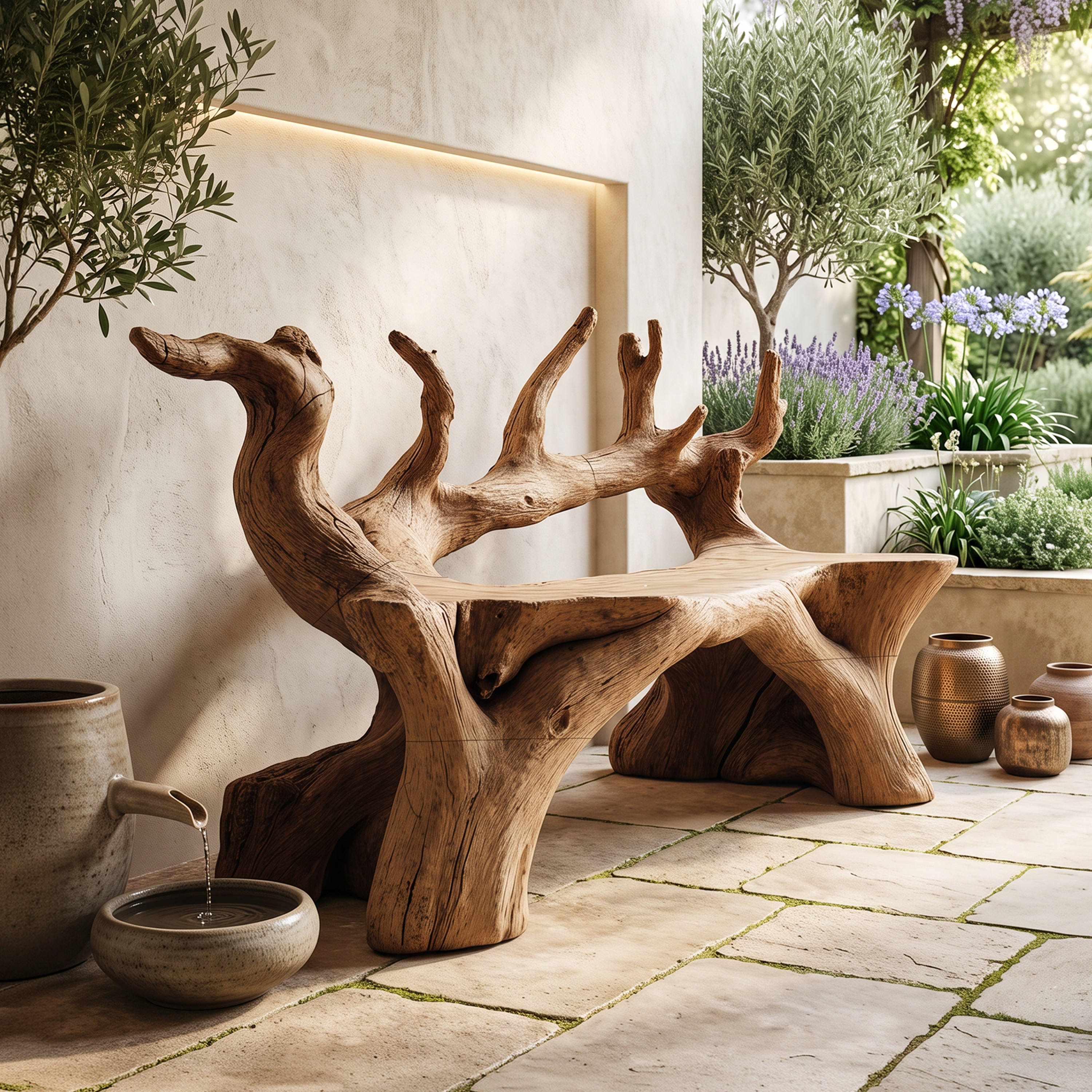 Handcrafted Wooden Bench For Custom Made Living Room Furniture