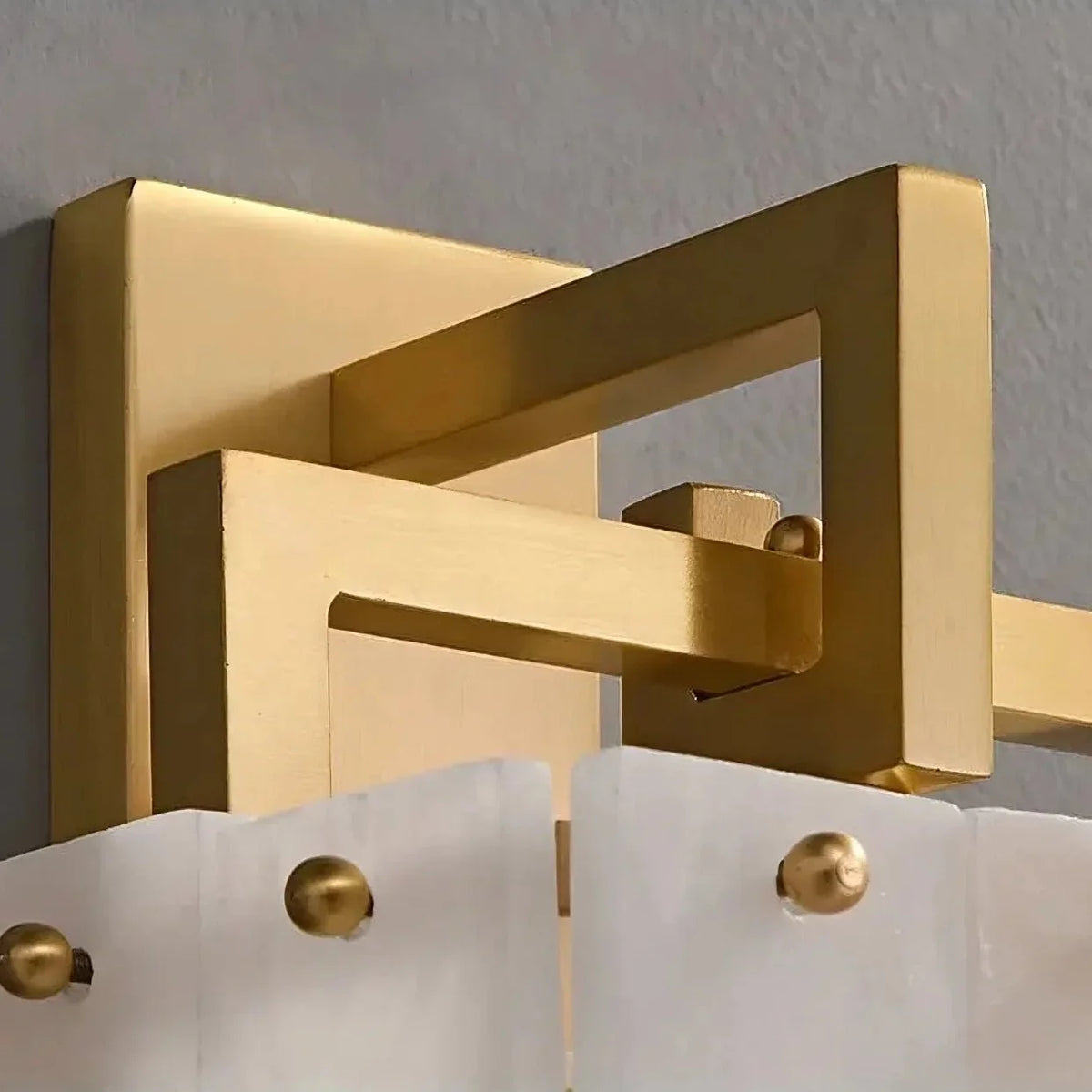 Stuart marble and brass wall sconce side profile