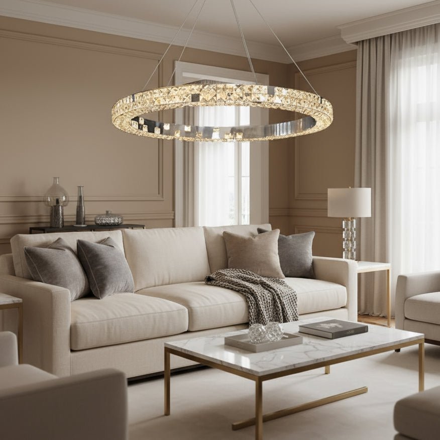 buyLangley Crystal Ring Chandelier - Morsale