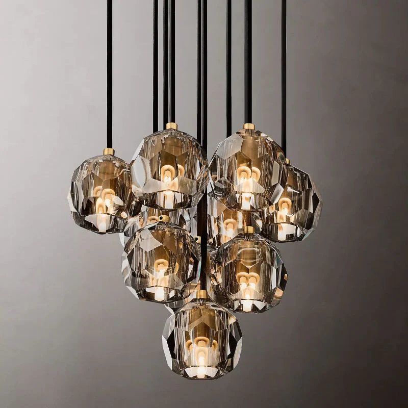 Boule De Radiant Crystal Cluster Chandelier 14"