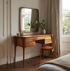 Modern Wooden Vanity Table With Drawers For Bedroom