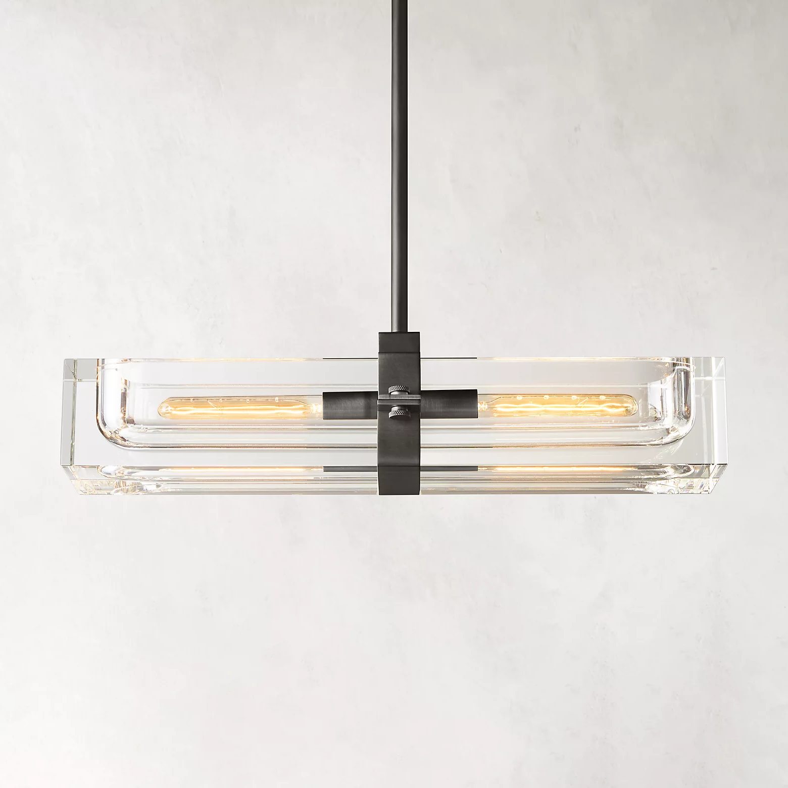 Savile Crystal Block Linear Chandelier 24"