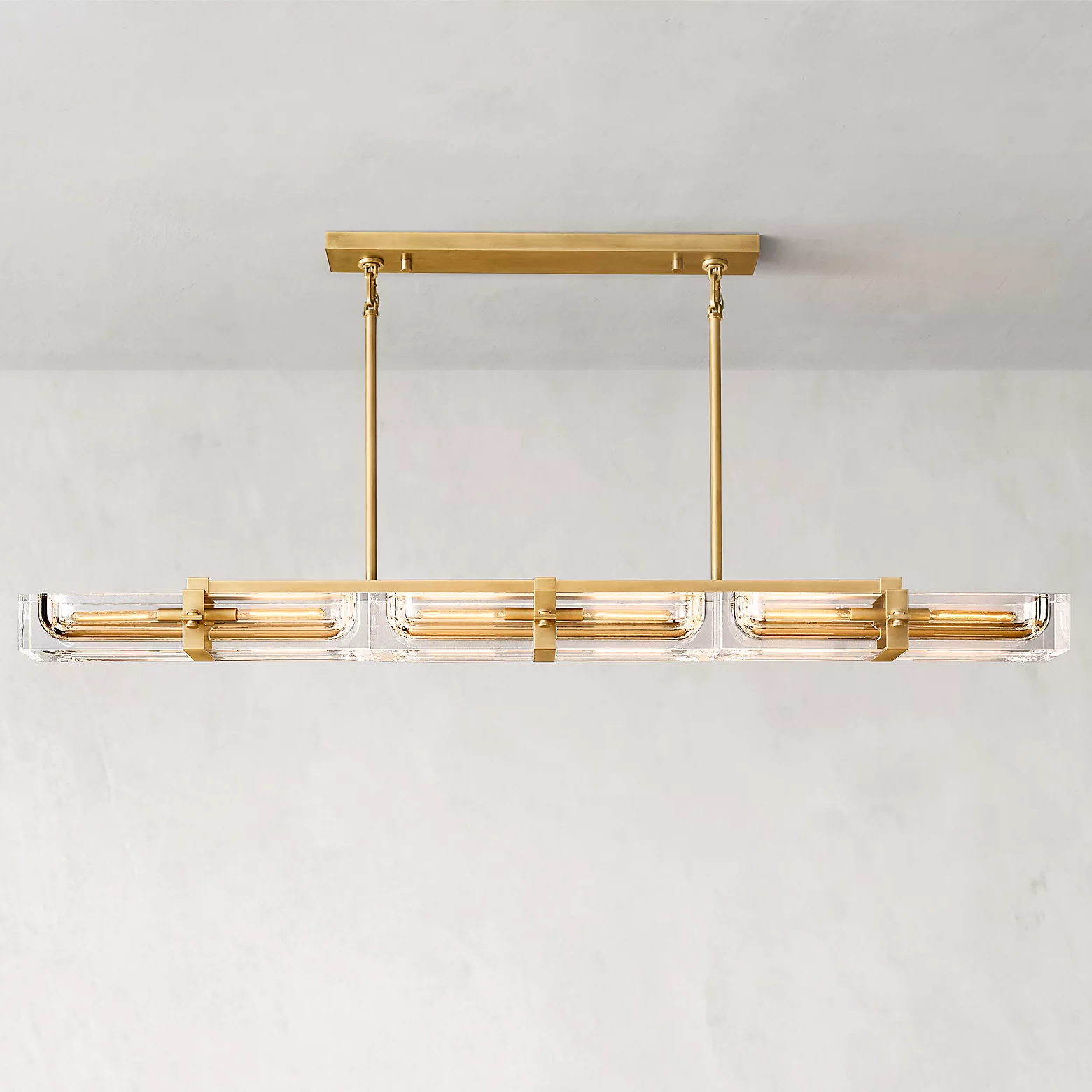 Savile Crystal Block Linear Chandelier 72"