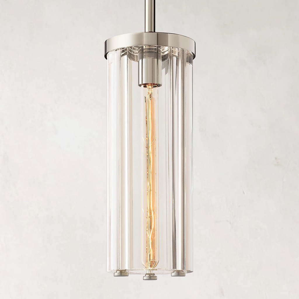 Savile Crystal Block Round Pendant Light