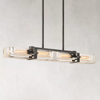 Savile Crystal Block Linear Chandelier 48"