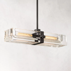 Savile Crystal Block Linear Chandelier 24"