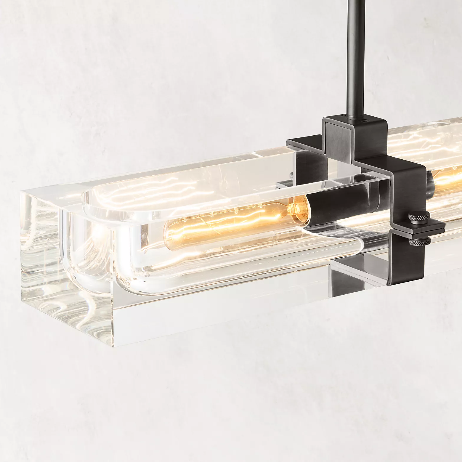Savile Crystal Block Linear Chandelier 24"