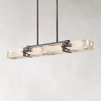 Savile Crystal Block Linear Chandelier 48"