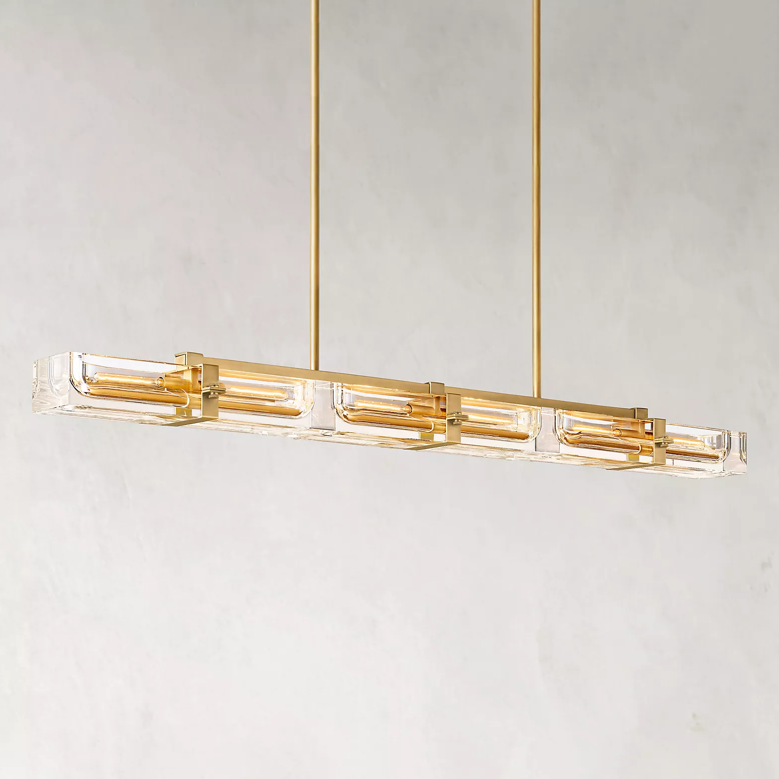Savile Crystal Block Linear Chandelier 72"
