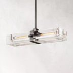 Savile Crystal Block Linear Chandelier 24"