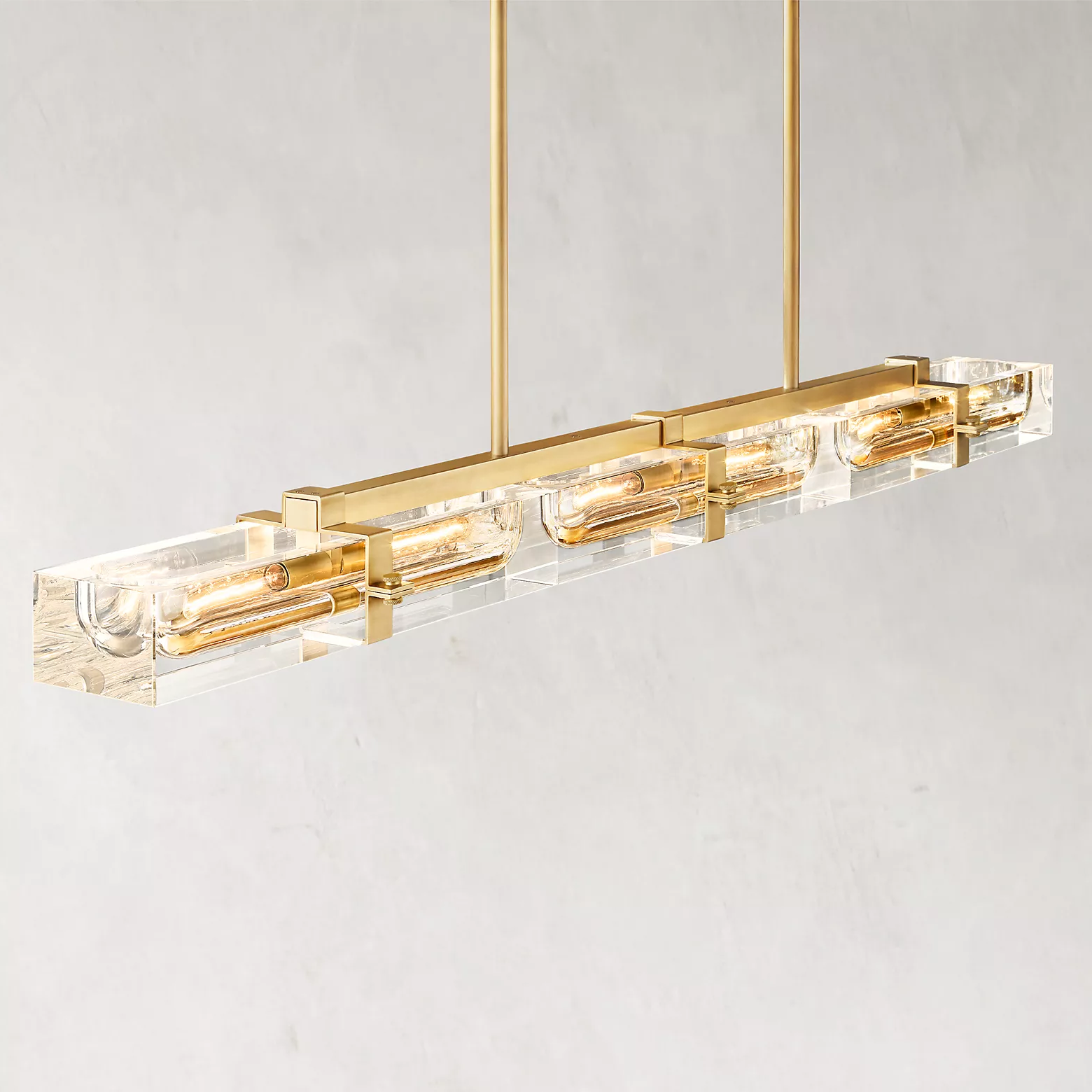 Savile Crystal Block Linear Chandelier 72"